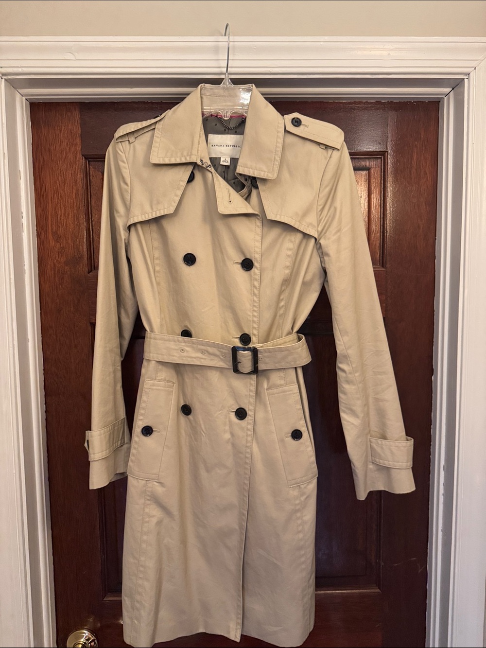 Banana Republic Khaki Trench Coat with Belt